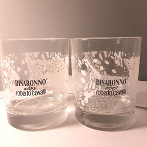 2 Disaronno Wears Roberto Cavalli Tumbler Rocks Glasses Liqueur Holiday Winter